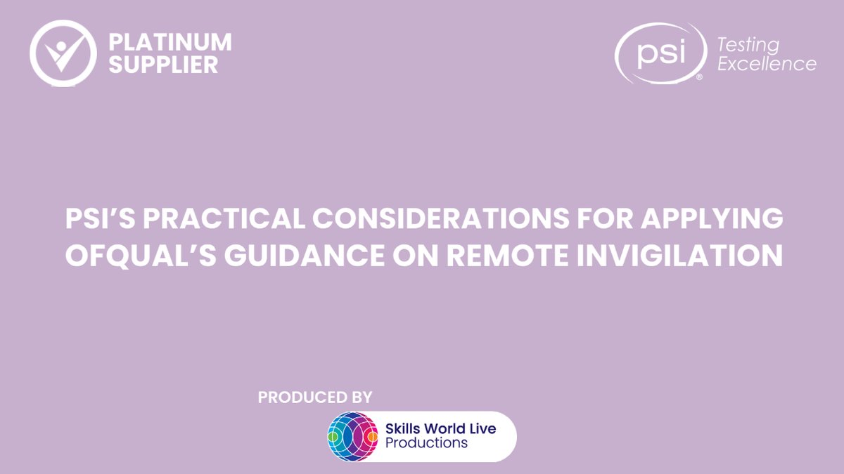 📚 <a href="/PSIeAssessment/">PSI eAssessment</a>, one of our platinum suppliers has published guidance on some of the practical things #AwardingOrganisations need to consider when implementing remote invigilation/proctoring.

You can find out more and download the e-book here: awarding.org.uk/events-trainin…