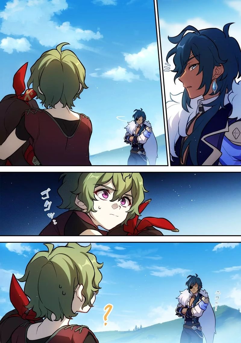 thinking about: how kaeya didn't mind looking like a 'villain' in front of collei's eyes even though all along he just wanted to help her and guarantee her freedom. kaeya is just a gentle soul disguised as a bastard and i love him so much