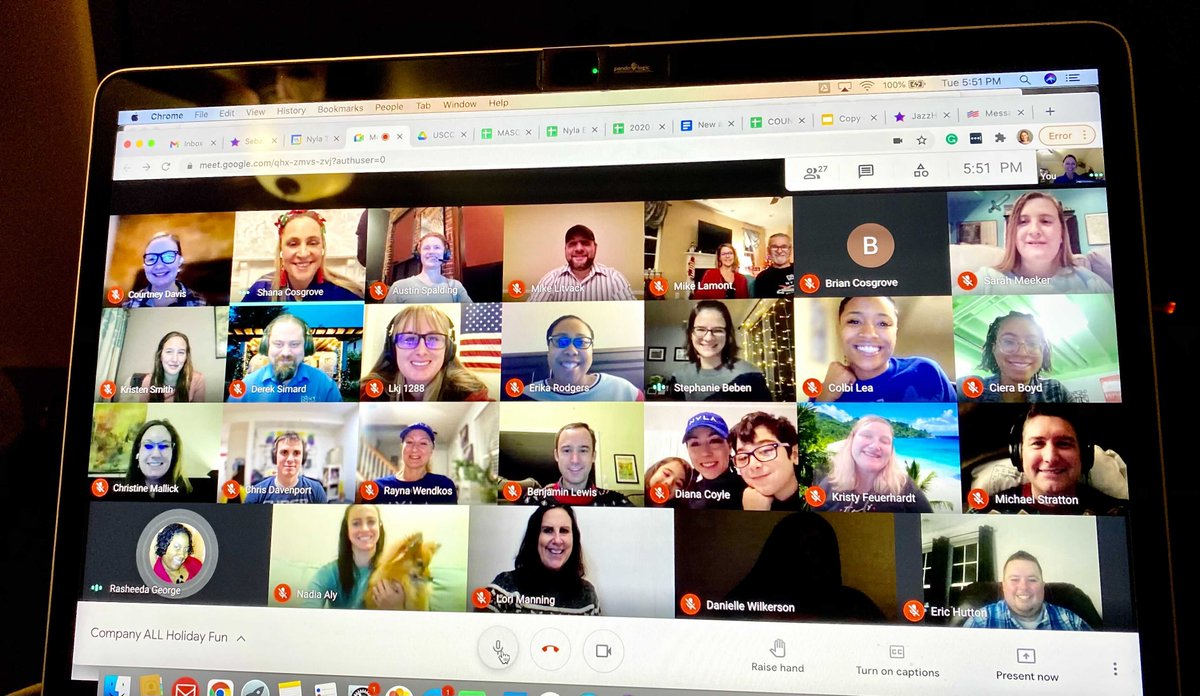 NylaTechSol's tweet photo. We love celebrating the holiday season with our amazing employees! Here's a picture from our virtual holiday gathering and game night!

#holiday #gamenight #nyla #nylatechsol #career #wearehiring https://t.co/bppznenD0z