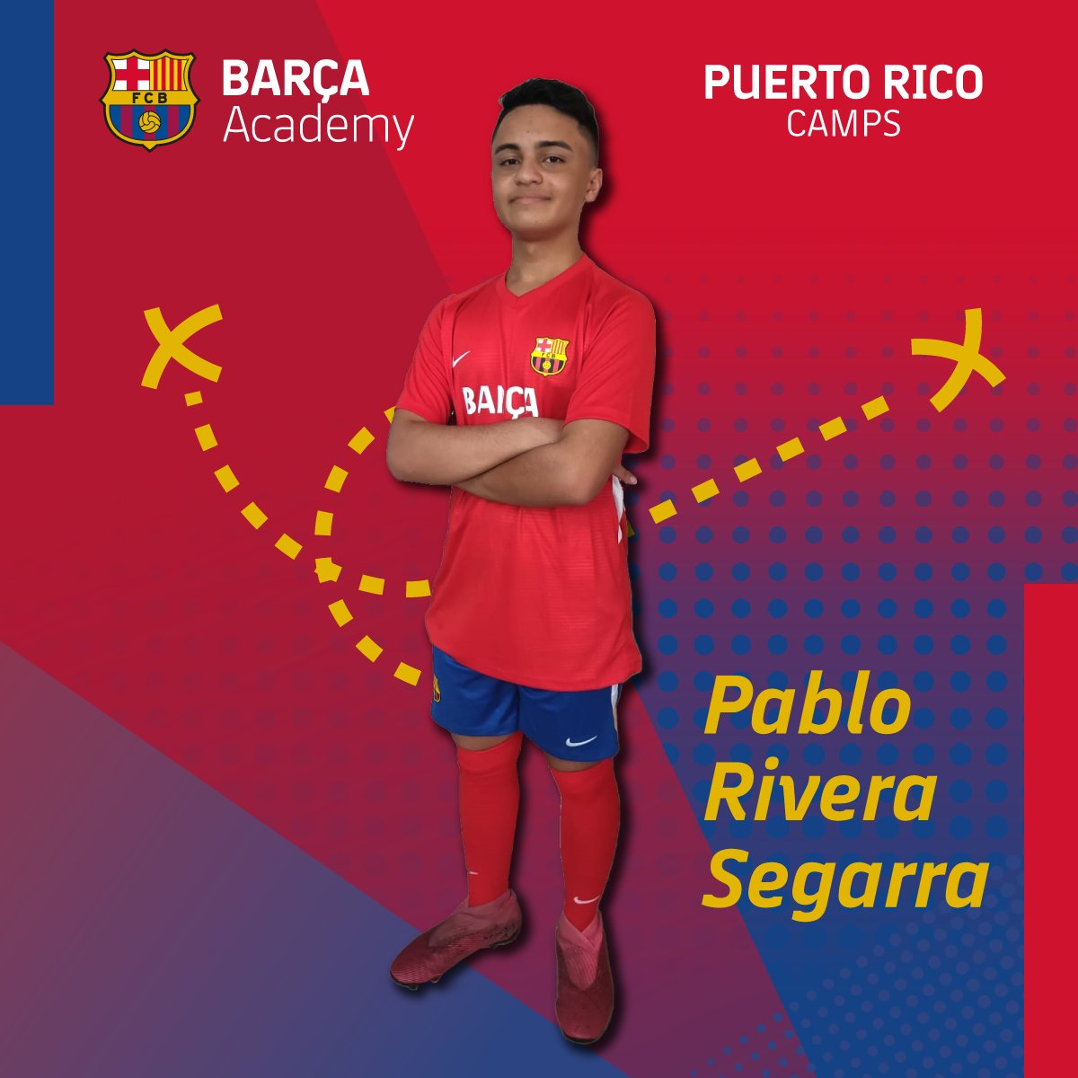 BARCAACADEMYPR's tweet photo. Pablo Rivera Segarra, es jugador de @caribesoccerclub y el próximo verano viajará durante 5 días 1 hora y media, desde Juana Díaz, para entrenar con los coaches del Barça en #Bayamón 🇵🇷

Valdrá la pena el esfuerzo Pablo, te esperamos del 26 al 30 de julio!!! https://t.co/2DffWTMJBY