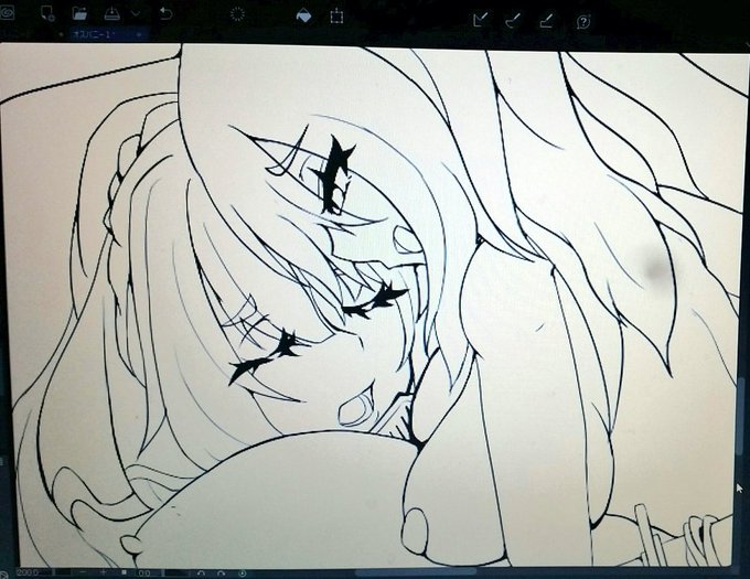 適当に描くと違和感出まくるので丁寧にやってるけど、結局線画も時間掛かりまくってます!!ぐわー 