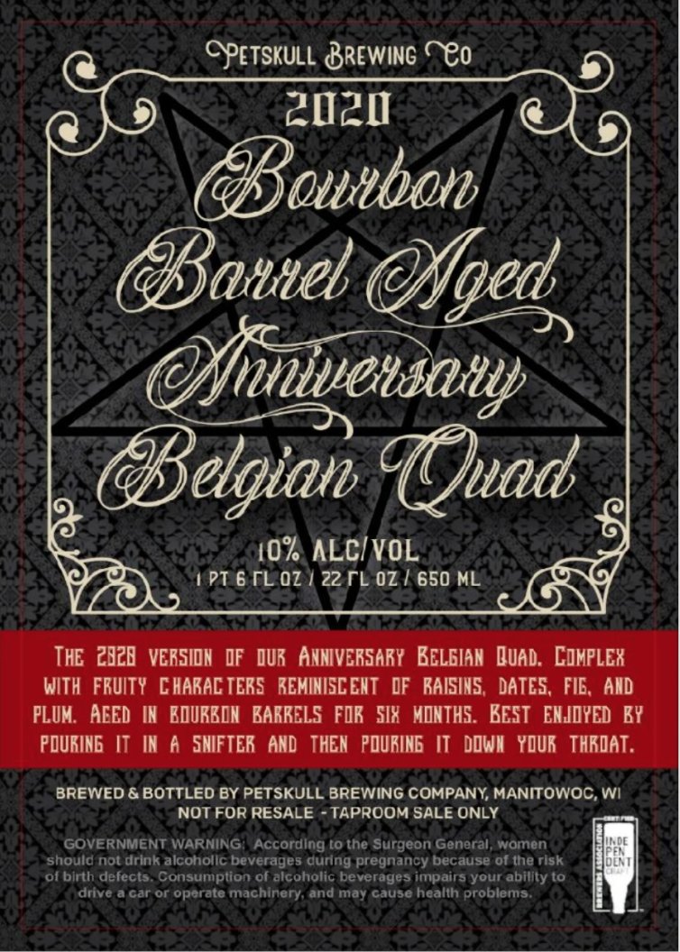 Bottle Sale this Saturday from 10 - 12!  Holiday Gift Pack!  Four varieties of bourbon barrel aged beers!

*2019 Scandinavian Christmas Potion
*Hello Hangover White Chocolate White Stout
*Double Skullatte Hazelenut Coffee Infused Maple Syrup Bourbon Barrel
*2020 Anniversary Quad