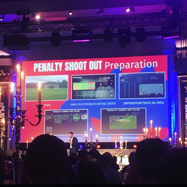 thefootytrainer's tweet image. Privilege to hear from 🏴󠁧󠁢󠁥󠁮󠁧󠁿 Manager Gareth Southgate about the teams technical and tactical preparation for our 1st pen shootout win in 22 years #tbt #1on1training #elitecoach