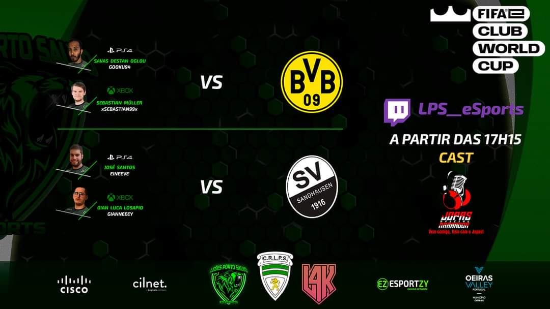 Podes acompanhar tudo na nossa twitch
Twitch.tv/lps__esports a partir das 17h15 🧐

Com o fantástico cast do nosso amigo
JopasOficial

#lionsonthemove 

@CiscoPortugal 
@cilnet 
<a href="/leoesportosalvo/">Leões de Porto Salvo</a> 
<a href="/esportzy/">Esportzy</a> 
<a href="/MunicipioOeiras/">Município de Oeiras</a> 
<a href="/L4KeSports/">L4K eSports</a>