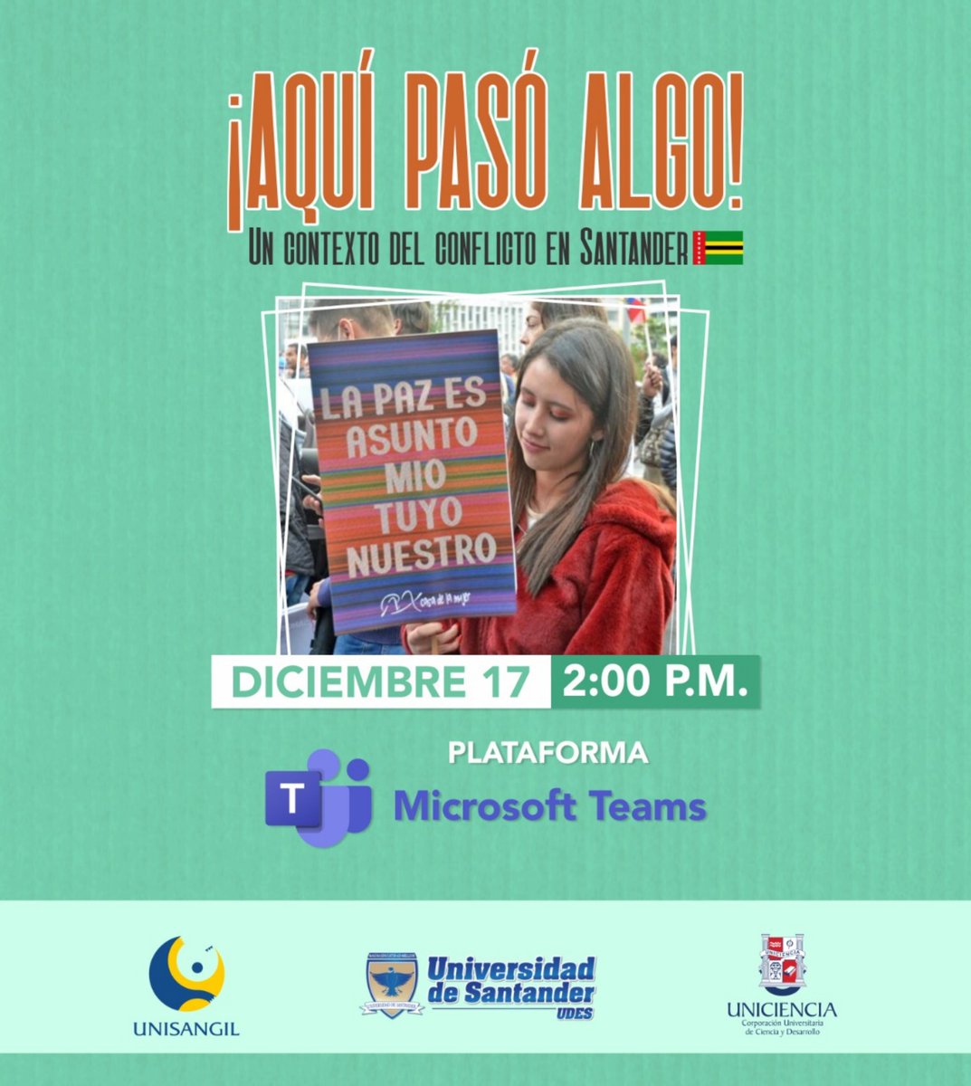 📝HOY UNISANGIL presenta el texto de informes ante la Jurisdicción Especial para la Paz, JEP. 🔴 Consulte la nota aquí cutt.ly/OhKVyLz

Felicitamos al equipo de la Facultad de Ciencias Jurídicas y Políticas de UNISANGIL, que participó en el proyecto.