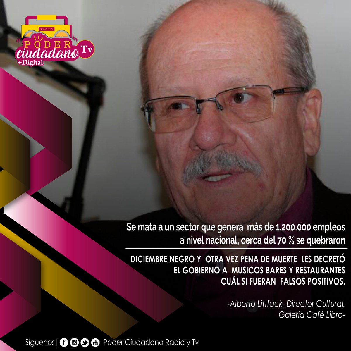 En enero y febrero  los hospitales volverán  a quedar escasos con la llegada de los nuevos contagiados. Ya no podrán echarle la responsabilidad a los  bares y restaurantes, pero seguramente tampoco podrán abrir.
! Que brutalidad!
-Alberto Littfack, Director Cultural, <a href="/cafelibro/">Galería Café Libro</a> -