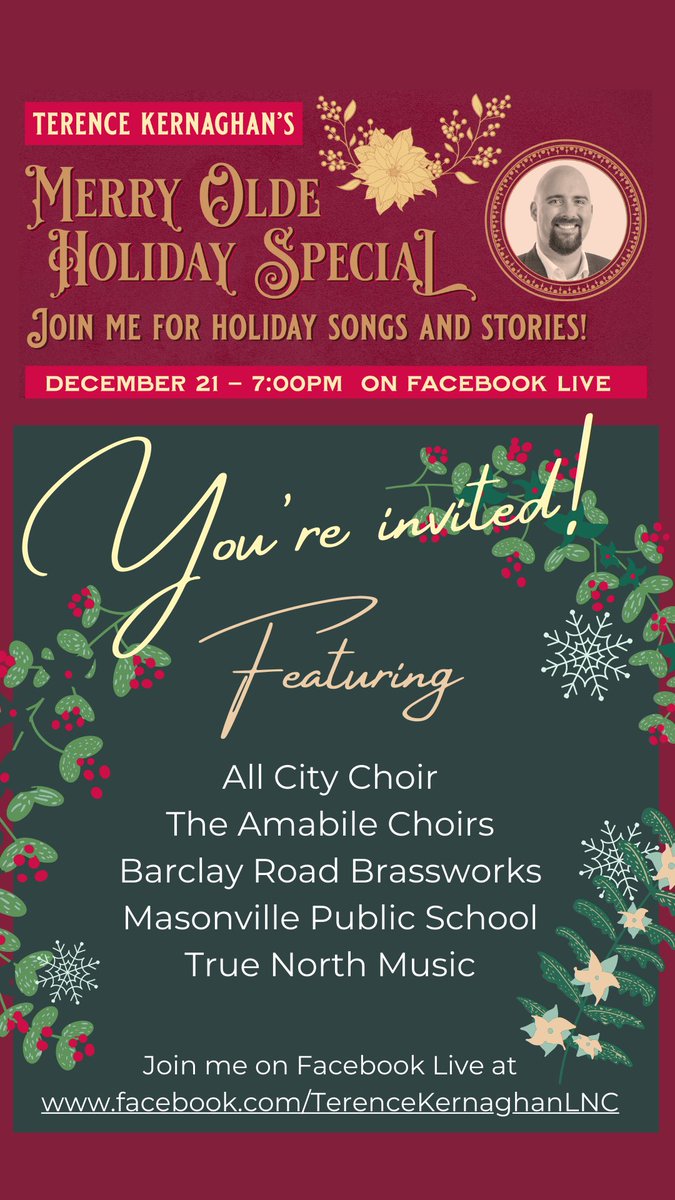 So excited to add to the lineup <a href="/amabilechoirs/">Amabile Choirs of London, Canada</a> and <a href="/TNMBand/">True North Music</a>! 

Be sure to check out my Merry Olde Holiday Special on Monday for some amazing musical performances, learn from a few community advocates &amp; I’ll be reading my favourite story! 

RSVP at fb.me/e/3xhLqM7qC #LdnOnt