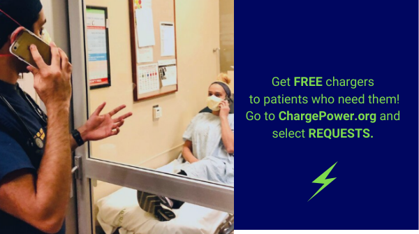 CHARGE_SG's tweet photo. We have partnered with COVID Tech Connect to get chargers to the patients who need them in #hospitals around the US. Learn about their mission here: https://t.co/CZqVl2H9TN  Request a #FREE charger for your hospital here: https://t.co/sZrtpl8vyC https://t.co/jIULjcchZJ