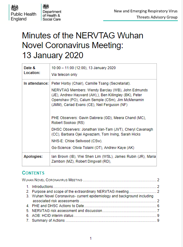 Compare and contrast: NERVTAG"Reports suggest airport entry screening has been introduced by Hong Kong, Taiwan, Thailand, Malaysia, Vietnam, the Philippines and Singapore. THERE IS A DIRECT FLIGHT FROM WUHAN TO THE UK THREE TIMES A WEEK."Does Caps Lock help?!
