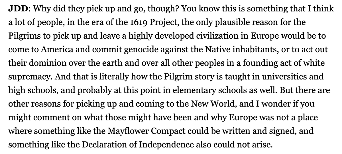 There are occasional glimmers of potential insight. The Federalist asks why Europeans came to the Americas in the first place.This is not an unreasonable question and could be the basis for thoughtful conversation -- at least, if it also weren't framed as genocide denial.