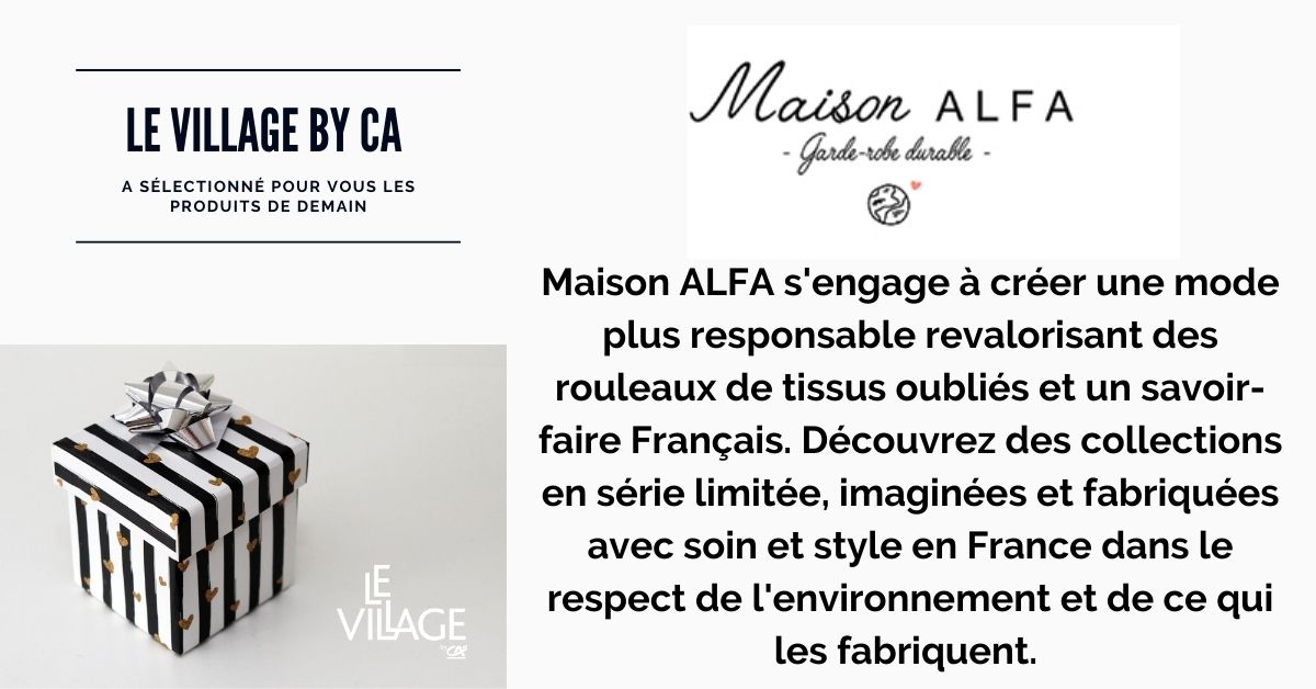 🎁 1 JOUR – 1 STARTUP – 1 CADEAU

Maison ALFA, vous propose une nouvelle façon de rendre votre dressing plus responsable.
Trouver votre cadeau sur la boutique en ligne 👉 maisonalfa.com
ou sur notre page marché de Noël  levillagebyca.com/fr/marchedenoel 🎄