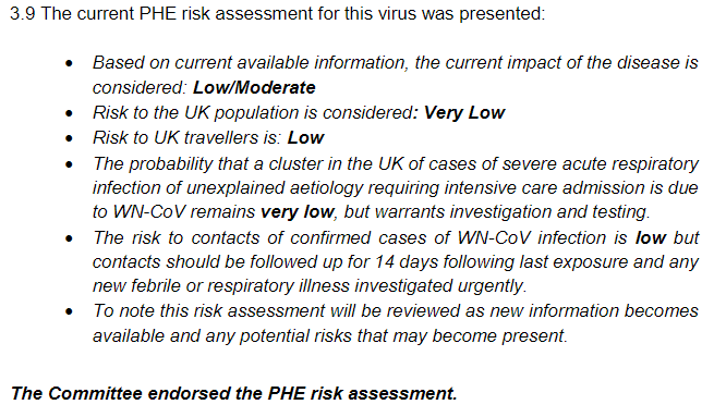 Compare and contrast: NERVTAG outcome"Based on current available information, the current impact of the disease is considered: Low/ModerateThe Committee endorsed the PHE risk assessment."UK port of entry screening was never endorsed.British exceptionalism vs phone a friend