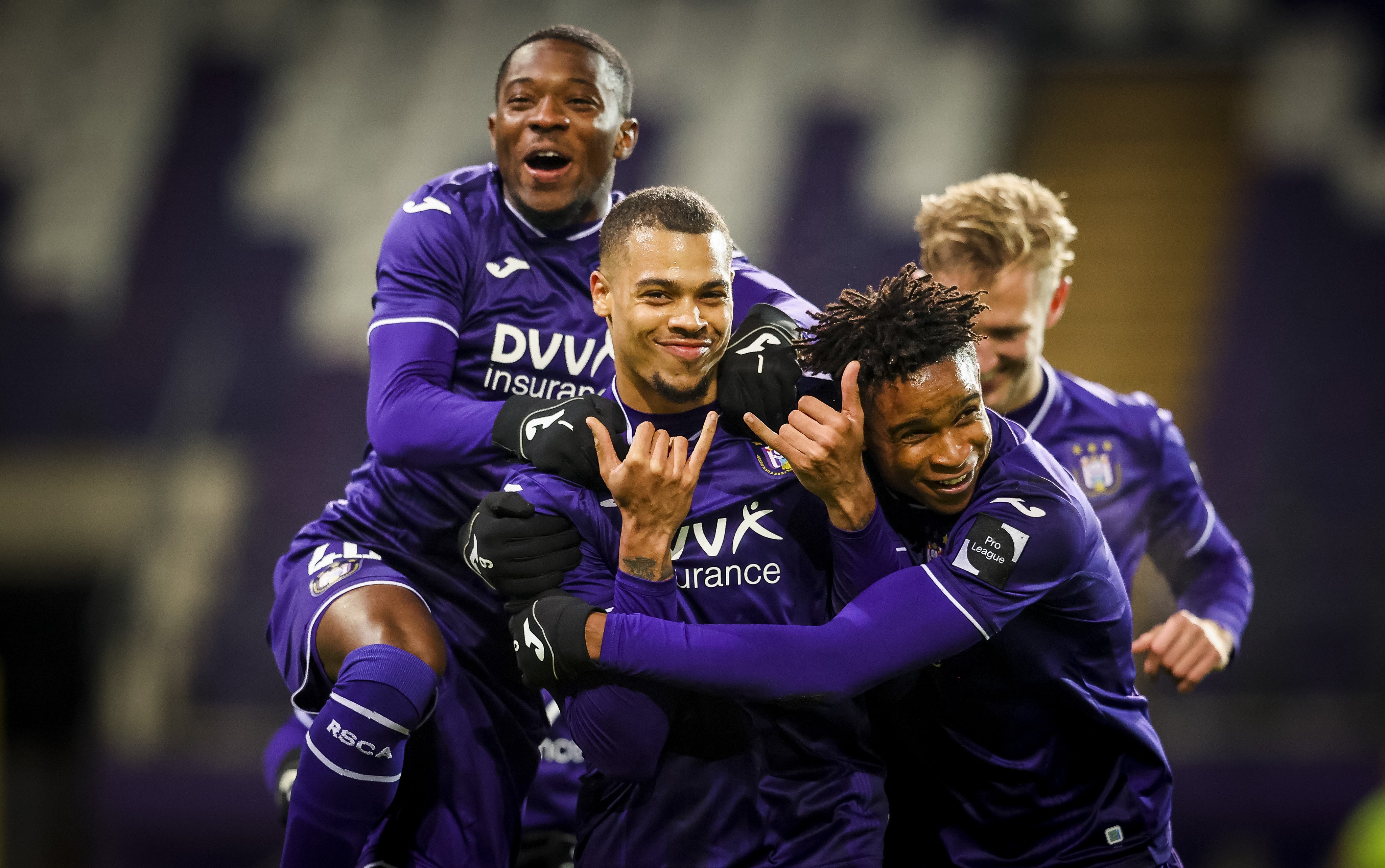 Anderlecht's Lukas Nmecha celebrates after scoring during a soccer match  between RSC Anderlecht and, Stock Photo, Picture And Rights Managed  Image. Pic. VPM-2691467