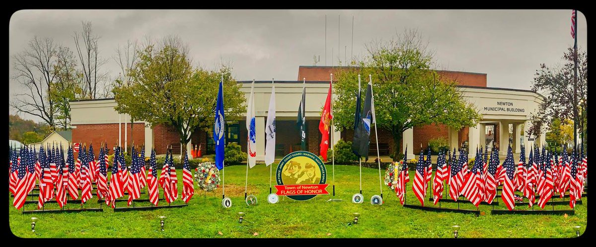 GoNewtonNJ's tweet photo. #TBT to our Flags of Honor ceremony last month. It was a beautiful ceremony to honor all those who have served our country. 🇺🇸 
#GoNewtonNJ #Newton #NewtonEvents https://t.co/xXvWnmrlD6