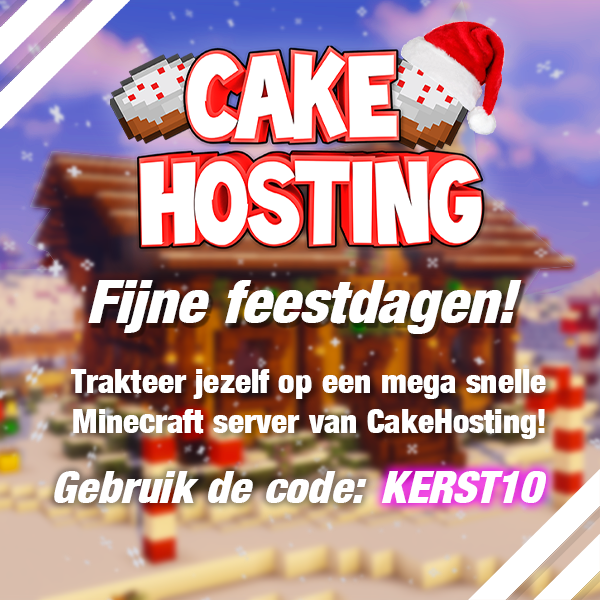 CakeHostingNL's tweet photo. Merry Christmas! Start je eigen Minecraft server, cloud server of server netwerk met korting! Gebruik de code 'KERST10' bij het afrekenen. https://t.co/DvVEyJvbfT