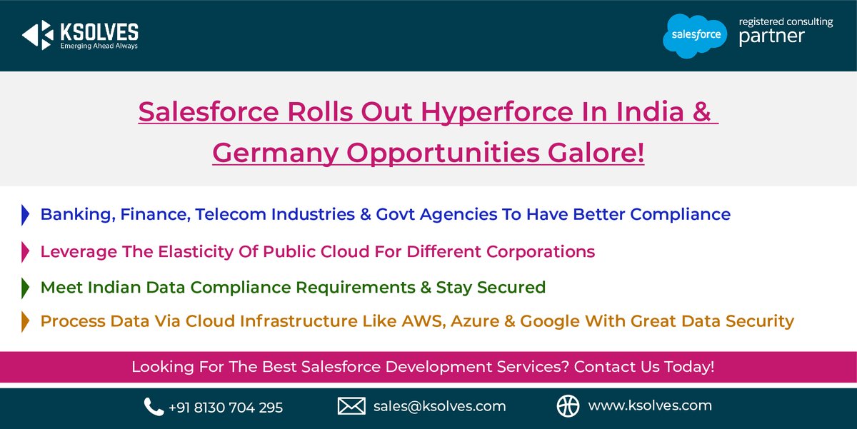 _Ksolves's tweet image. Salesforce Hyperforce has been rolled out in Germany &amp;amp; India. How can different sectors benefit?
Contact us today - bit.ly/3ns6g32

#salesforce #salesforcehyperforce #salesforcecertified  #ksolves #ksolvesindia