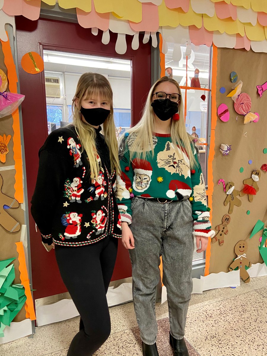 eastside_ravens's tweet photo. A fashion faux pas becomes a holiday must-have on Tacky Sweater Day, part of our ESS festive spirit week! https://t.co/3d0AVABGyL