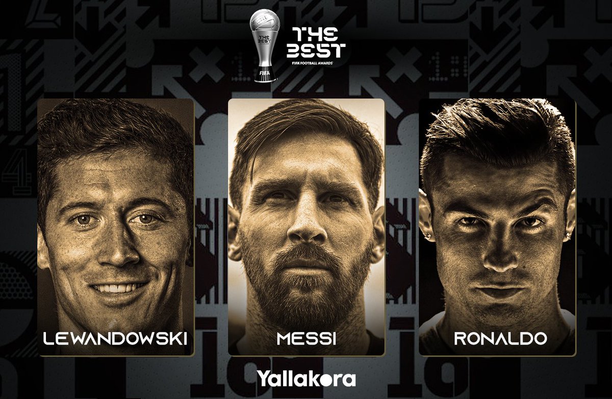 🚨 المرشحون لجائزة أفضل لاعب في العالم لعام 2020 كريستيانو رونالدو روبرت ليفاندوفسكي ليونيل ميسي