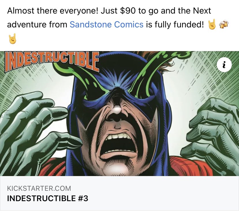 So close, head on over to #kickstarter and help get this great project funded! @ComicsSandstone 
#indiecomics #creatorownedcomics #smallpresscomics