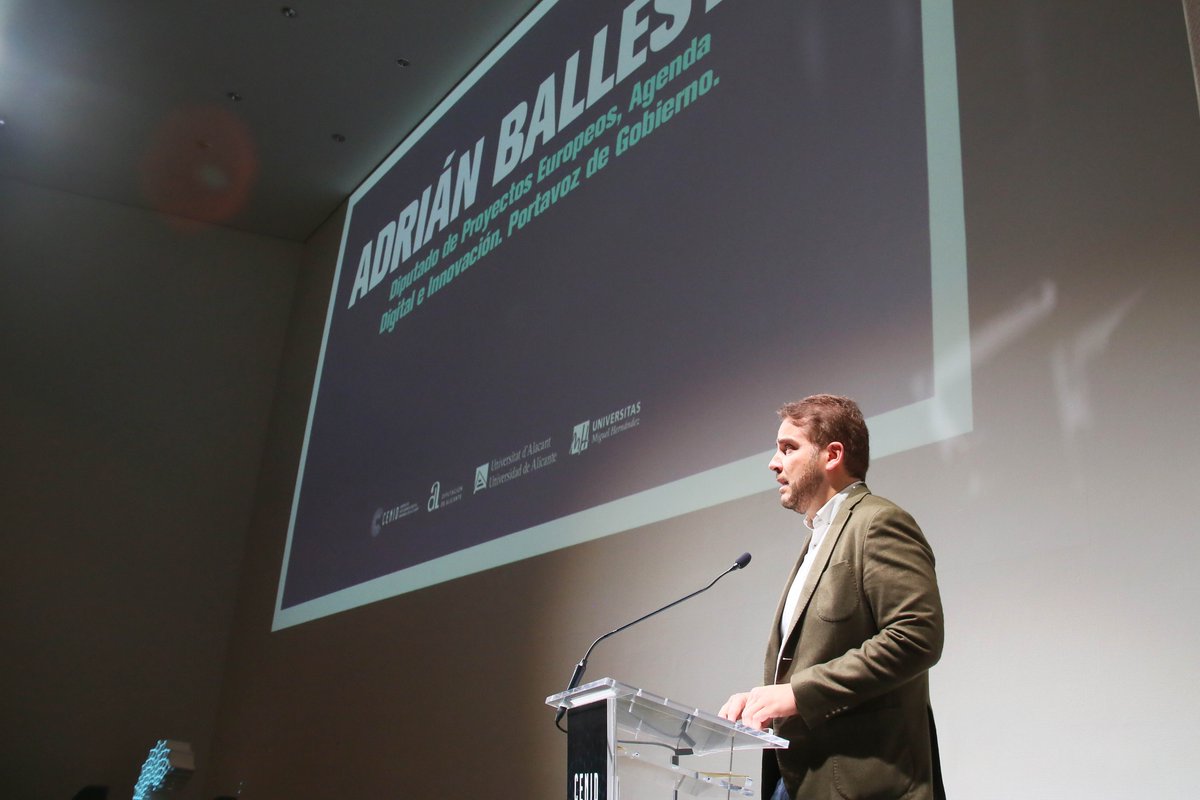 El diputado de Innovación, Agenda Digital y Fondos Europeos <a href="/adrianballester/">Adrián Ballester Espinosa</a> ha inaugurado hoy en el <a href="/ADDAalicante/">Auditorio ADDA</a> el acto organizado por <a href="/Cenid_Alicante/">CENID</a> para presentar el proyecto ‘Estudio de las necesidades tecnológicas para la detección precoz de bulos’ 🔹