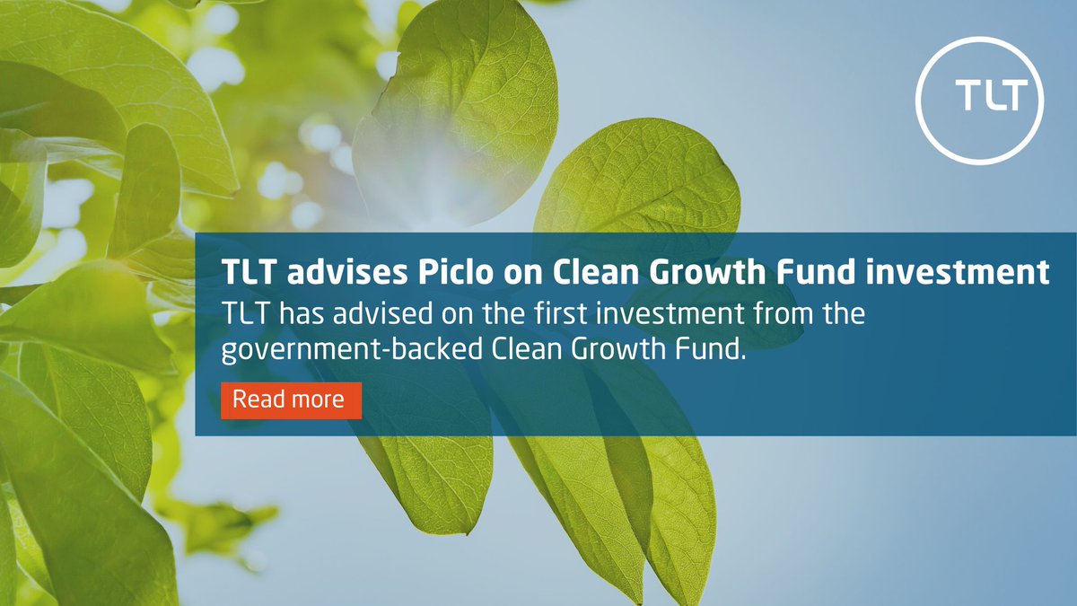 TLT_LLP's tweet photo. We have advised #smartenergy software provider @PicloEnergy on a £1.5m investment from the government-backed #CleanGrowthFund. The investment is the first made by the venture capital fund, which was established to invest in UK #cleantech companies. https://t.co/HWboWEMTan https://t.co/zgd0WGHyPb