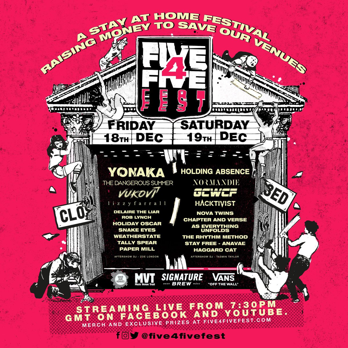 musicvenuetrust's tweet photo. Are you ready for @five4fivefest which commences tonight? 🎧

Join @weareYONAKA, @dangeroussummer, @Vukoviband, @LizzyFarrall
&amp; many more from 7:30pm GMT in aid of #saveourvenues.

Live on Youtube and Facebook.
👉 https://t.co/sLQkJAvus3 https://t.co/wJi8KThQK2