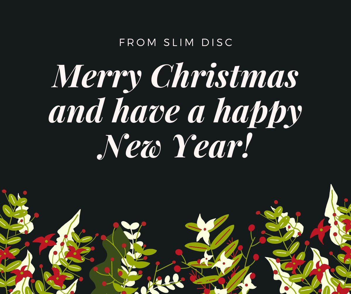 Slim_Disc's tweet photo. Merry Christmas and have a happy New Year from all of us at Slim Disc! We will be closed from December 24th to January 4th. The last shipping date is the 23rd of December. Normal service will resume on the 4th of January. https://t.co/C4z43XkCYx