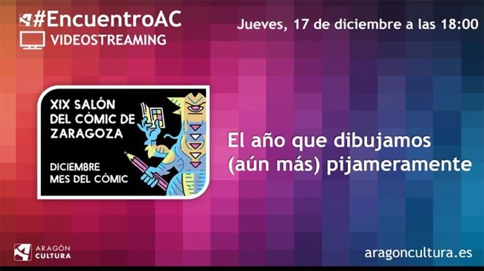 SalonComicZgz's tweet photo. Esta tarde atención porque hay #eventocómic!!
Oscar Senar charlará con David López, Mamen Moreu, Sara Jotabé y XCar Malavida de este año en el que dibujaron “pijameramente” 😄
Nuevo #EncuentroAC organizado por Aragón Cultura.
#diciembremesdelcómic https://t.co/LhrM5gx4T4