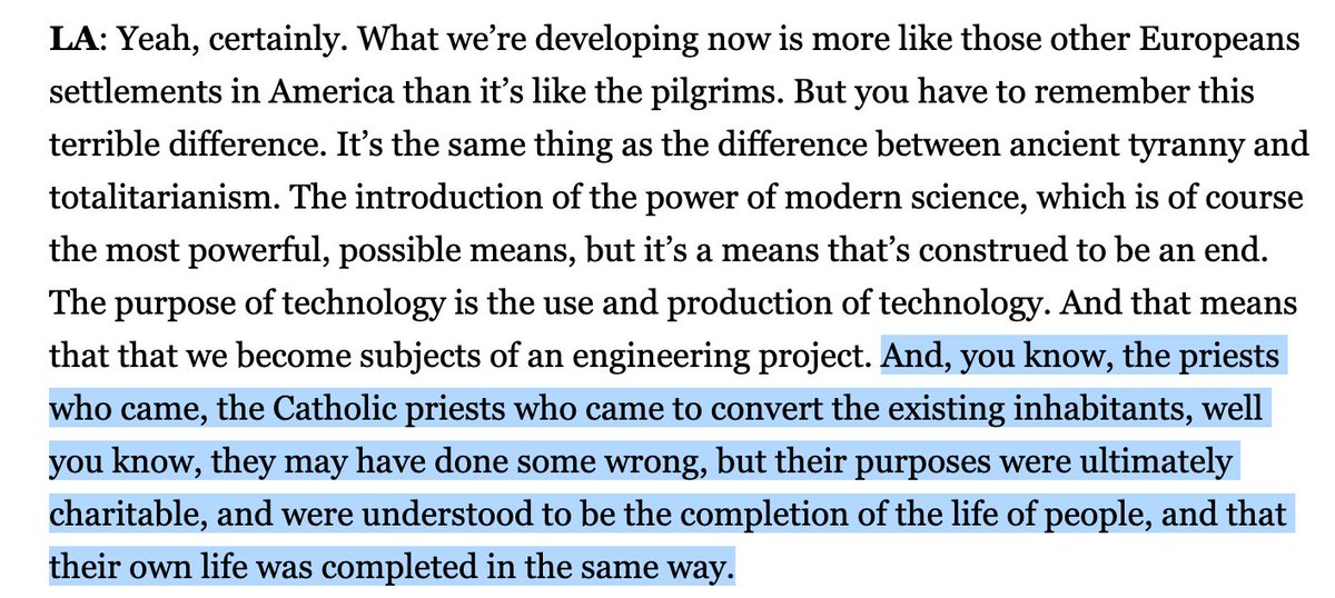 I'm honestly having a hard time following Arnn here. He starts with an out-of-left-field comment about modern science as a force in social engineering, and ends with some half-assed Sepulveda.