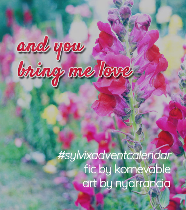 kornetable's tweet photo. [fe3h] and you bring me love
#sylvix | 6k words | rated G
https://t.co/mmZyN4098C

day 17 of @SylvixCalendar, collabing with the wonderful @nyarrancia! 💖
during a stroll in the gardens of fhirdiad, sylvain discovers flower language helps greatly in laying bare feelings. https://t.co/2y9lx1YYfh