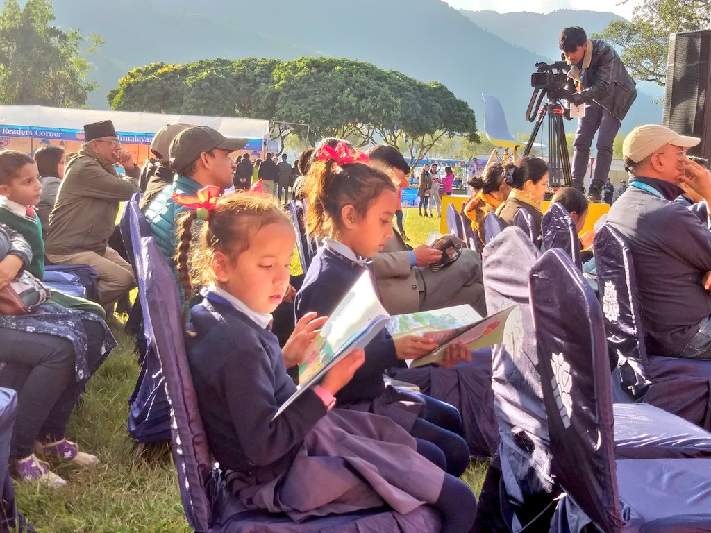 Nepallitfest's tweet photo. Our young readers, spotted at @Nepallitfest's venue last year. This year, we are back again through virtual sessions. Have you subscribed to our YouTube channel yet? Do it, if you haven't already: https://t.co/m1nl0nXduq
#blastfromthepast #nepallitfest #readers https://t.co/CHm0UFW9qq