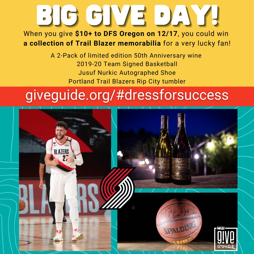 TODAY ONLY! Give $10+ to DFS Oregon through https://t.co/xRDodJcJxP and you could win:

- A 2-pack of limited edition 50th anniversary wine
- 2019-20 team signed basketball
- Jusuf Nurkic autographed shoe
- Portland Trail Blazers Rip City tumbler https://t.co/HUP4LsW1Xm