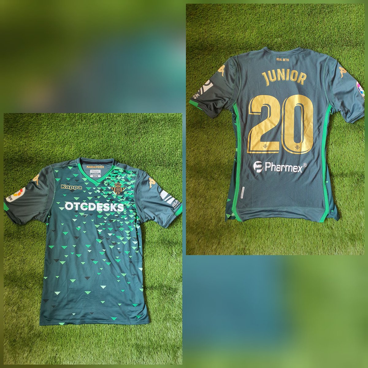 LaPieldelBetis's tweet photo. Suplente 2018/19. Junior Firpo [VS Real Madrid. 19/05/2019].
#RealBetisBalompie #Junior20 #Kappa #OTCDESKS #Pharmex #Reale #ManquePierda #HayUnaLeyenda #classicfootballshirt #jerseyfootball #footballjersey #matchworn https://t.co/WapuTxUxgS