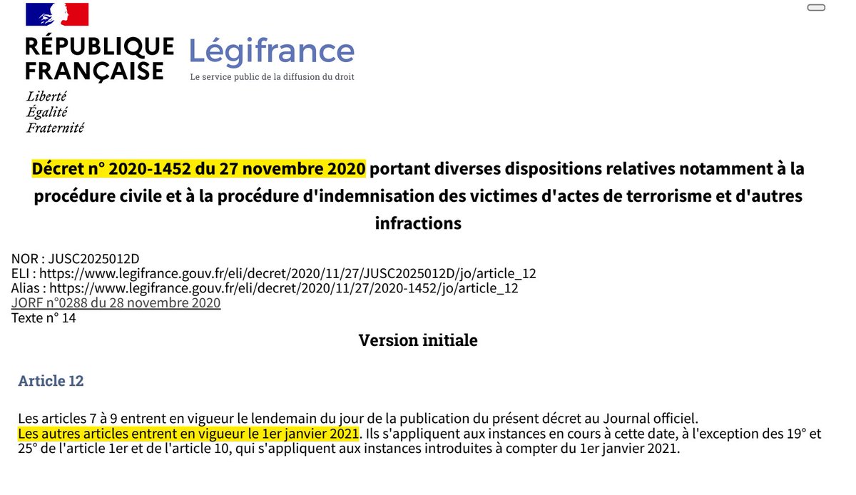 Avokayon's tweet photo. Non @CNBarreaux le décret du 27/11 n'a rien reporté au 01/07 ! La prise de date à ce jour c'est au 01/01 ! @justice_gouv a annoncé un report par une dépêche qui n'est pas un décret. Dans 12 jours tout s'applique et aucune modalité règlementaire n'est arrêtée. Il y a URGENCE https://t.co/iiadTqeJKj