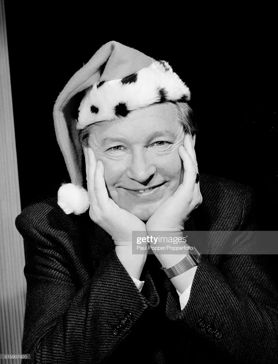 ManUtdGetty's tweet photo. Alex Ferguson getting in the mood for Christmas, circa December 1996. (Photo by Harry Goodwin/Paul Popper/Popperfoto via Getty Images) #MUFC https://t.co/3gTjH0WIrk https://t.co/BQxbEW3QwS
