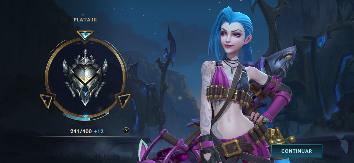 Uno menos ya estamos en plata III..
<a href="/wildriftES/">League of Legends: Wild Rift</a> <a href="/xNavalha/">Navalha</a>