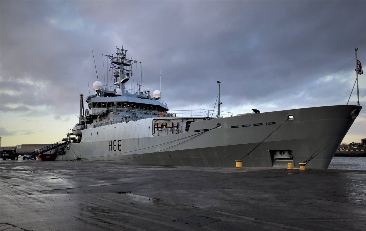 Good to see #HMSEnterprise back at <a href="/portofmbro/">Port of Middlesbrough</a>  The #RoyalNavy survey vessel maps and examines the seafloor, also acts as a floating base for mine countermeasures activities. This work saved over 9180 lives on her last deployment. #UKports #Middlesbrough #Tees