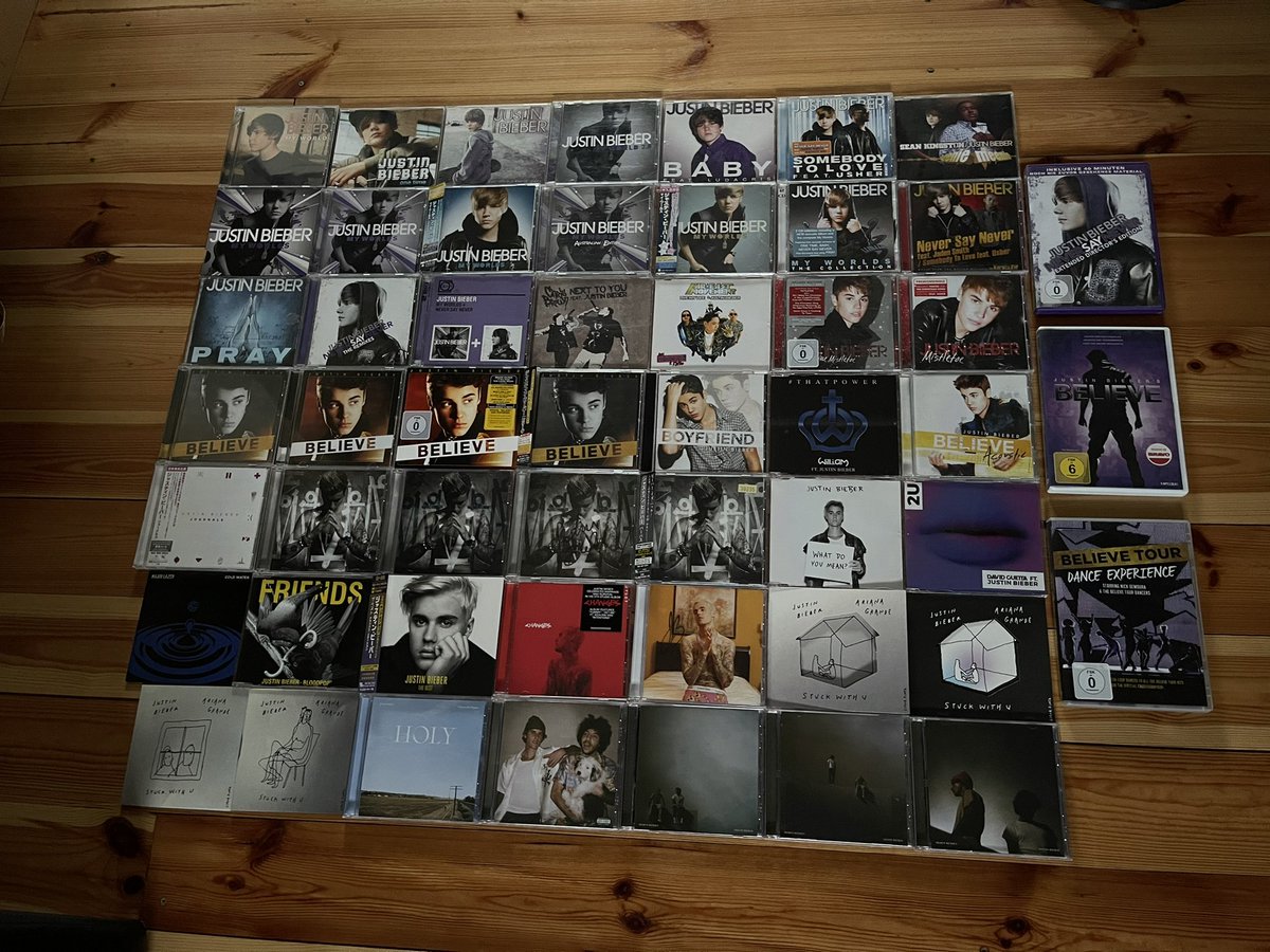 3rdDec2011's tweet image. Idk if people even wanna see it but i‘m so happy my justin music collection grew a bit over the year 🥺