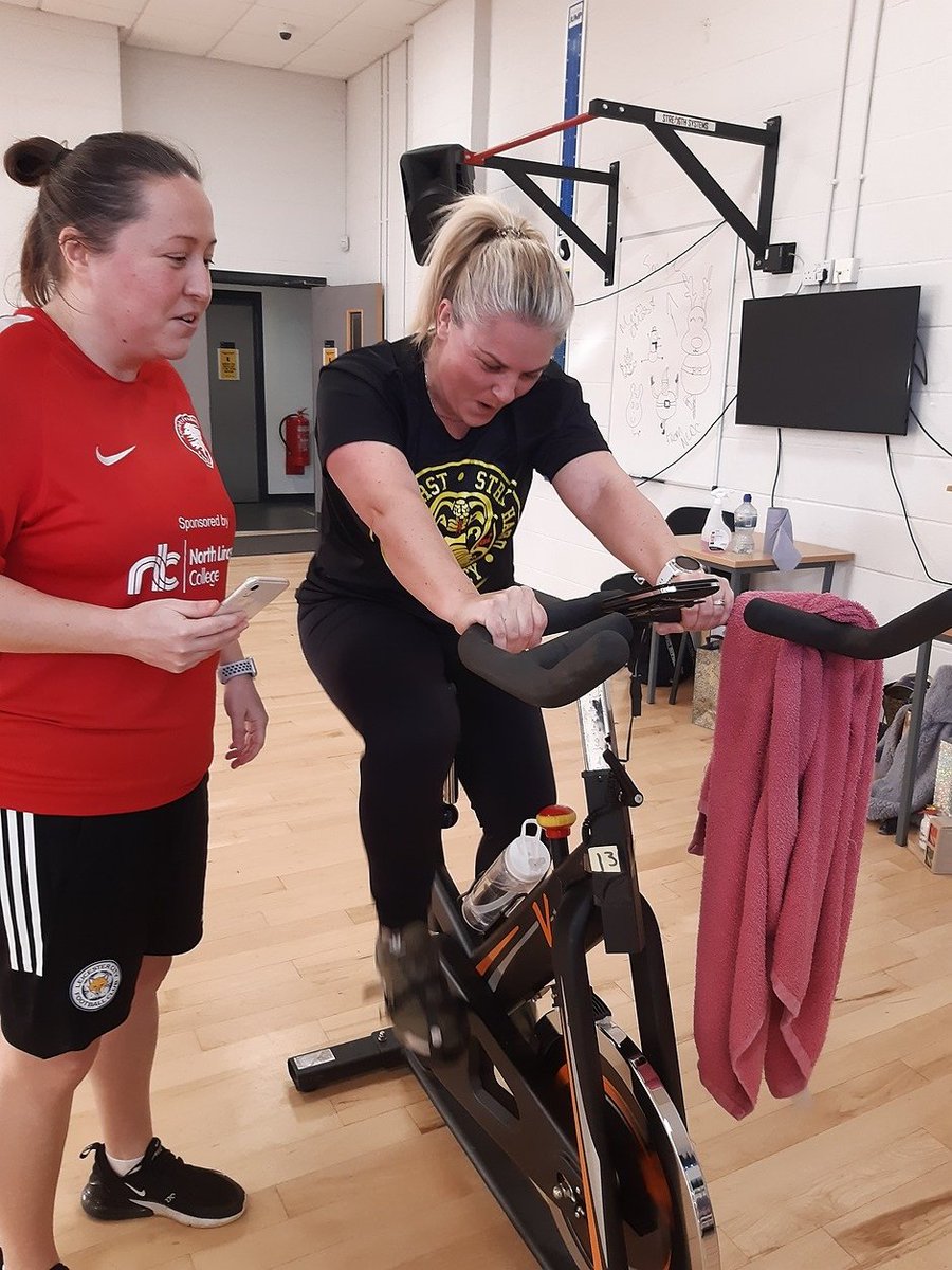 NorthLindsey's tweet image. Danny Vs our Sports England team! Today we have Assistant Principal Danny Fenwick cycling for one hour straight against our Sports England team who are doing 15 minute sprints each to raise money for our Student Fund for those in need.

Who's going to win?!