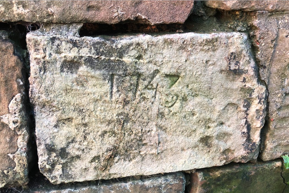 About to start restoration work to The North Bastion <a href="/Wentworth_House/">Wentworth Woodhouse</a> There is some debate about its age. Have uncovered a date of 1743 carved into a batter stone. The matching South Bastion which is much higher &amp; has a built in sundial is thought to date to the mid 1730's