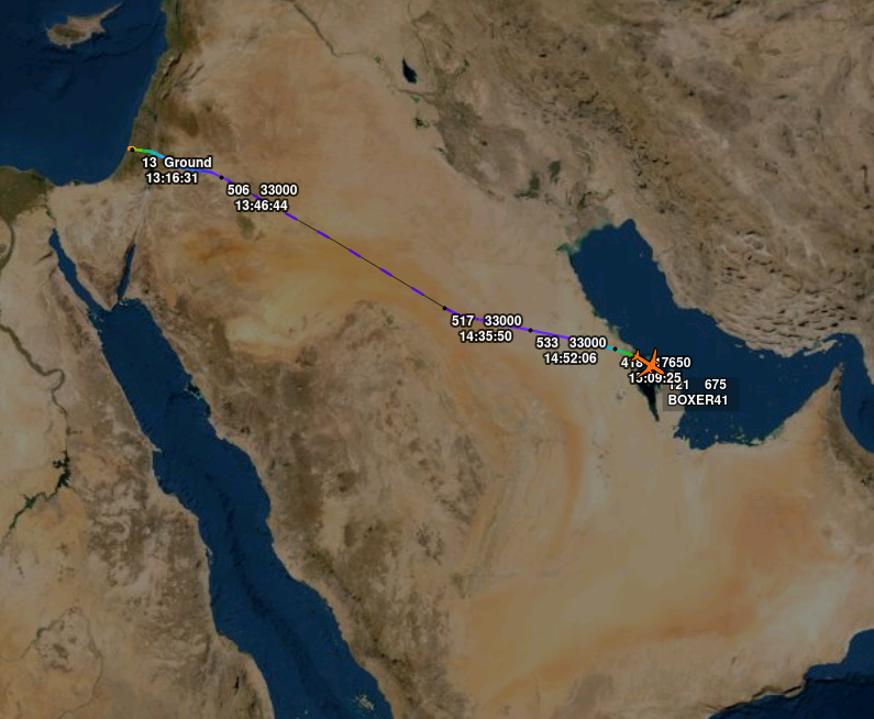 no_itsmyturn's tweet photo. 1526Z
Kushner?
#USAF 🇺🇸 Boeing C-40C
02-0203 | #AE11FA | #BOXER41
From #Israel 🇮🇱 (1316Z) to #Bahrain 🇧🇭 (1524Z) https://t.co/5Kep2hPvYk