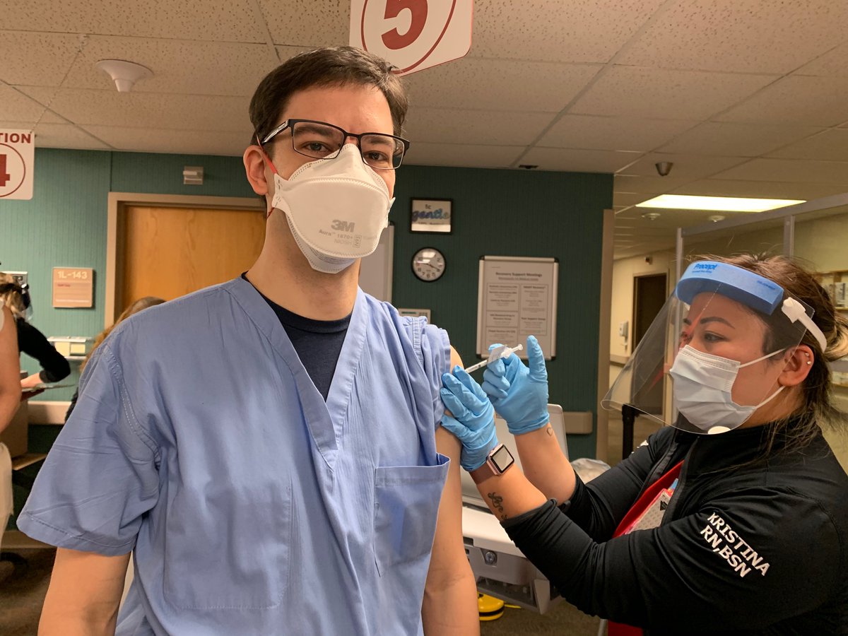 Vaccinated! Thanks to all the clinical trial participants who made this possible. (And to <a href="/AasmaShaukatMD/">Aasma Shaukat MD MPH</a> for being my photographer) <a href="/VAMinneapolis/">Minneapolis VA Health Care System</a>
