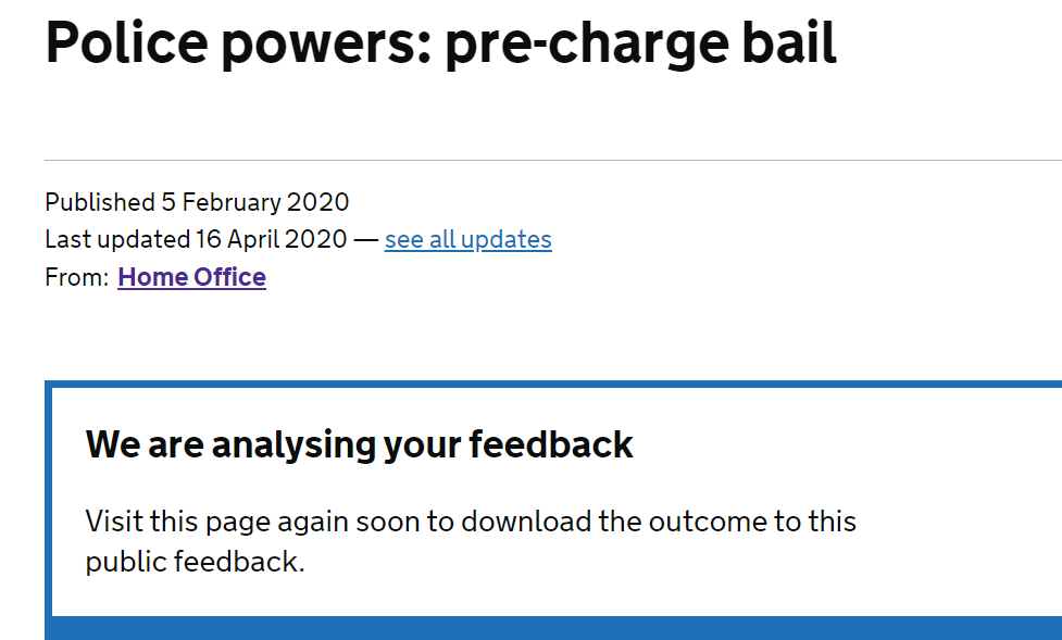 But think it very risky to reinstate pre-charge bail as it used to be without any hard evidence that it protects victims. It imposes a greater burden on police to what end? Priority should be speeding up investigations & communicating better with victims.  https://www.linkedin.com/pulse/known-unknowns-crazy-world-pre-charge-bail-policy-penelope-gibbs/