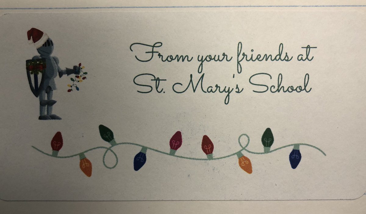 St. Mary’s School sends love to our Seniors with cookies and cocoa! Enjoy and stay safe! Merry Christmas! #uKNIGHTed