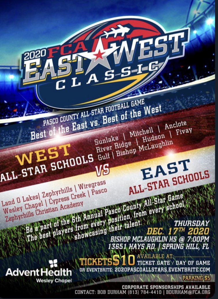 Come out and support Tre , Jarrin , Clay , Mikey , Zyre , Dajuan , Brian , Madison , and Bri as they play and cheer in the All Star game tonight !! #BEATWESTSIDE 🎀🏈