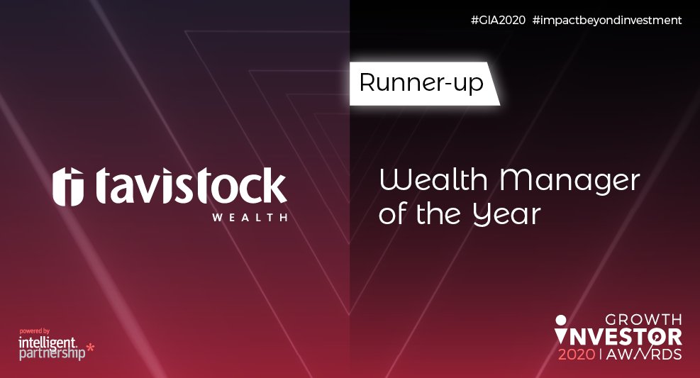 tavistockplc's tweet photo. Tavistock Wealth has been named as the Runner-Up in the sixth annual Growth Investor Awards! We are honoured to be part of this landmark event that celebrates standout investment providers who help SMEs to thrive. 

#GIAwards2020 #impactbeyondinvestment #growthcapitalatwork https://t.co/UFLTh1AC7q