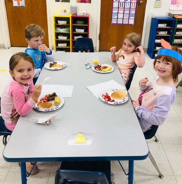 CoventryChrist's tweet photo. Pancakes &amp; Pajamas for the letter P in Pre-K!! https://t.co/iJoWt7wUJm