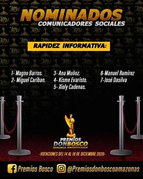 Balanceinforma2's tweet photo. #Amazonas. Ingresa  a la cuenta de Facebook de "Premios Bosco" y apoya nuestras nominaciones. Hasta este viernes 18/12/2020 Son las Votaciones. https://t.co/ezV1kJX4D7