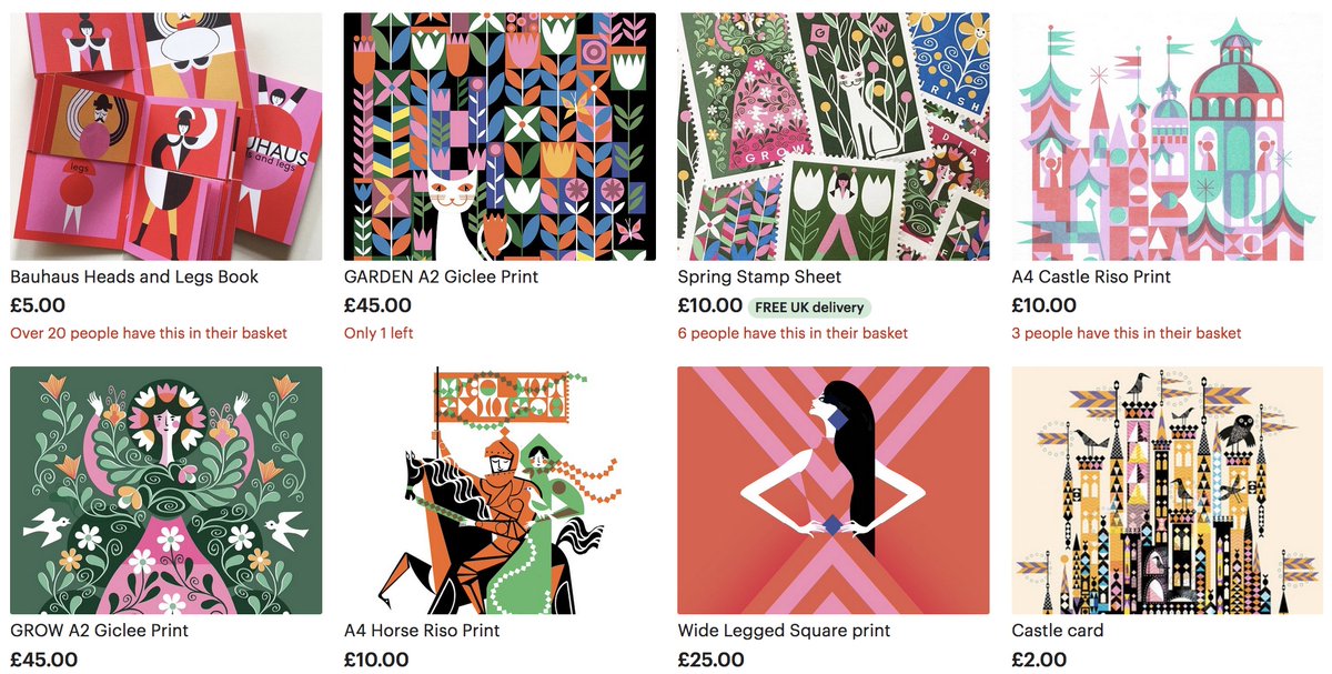 Look at those colour palettes! Prints by Glasgow-based  @lesleybarnes  https://www.etsy.com/shop/LesleyToast  #SupportArtists