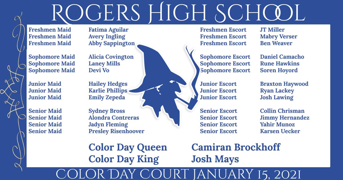 Congratulations to our Color Day Court! Color Day will take place on January 15, 2021!